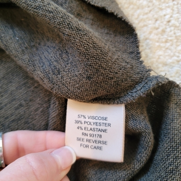 Anthropologie Philosophy Inside Out Oversized 1/2 Sleeve Pocket Moss Sweater - Picture 8 of 10